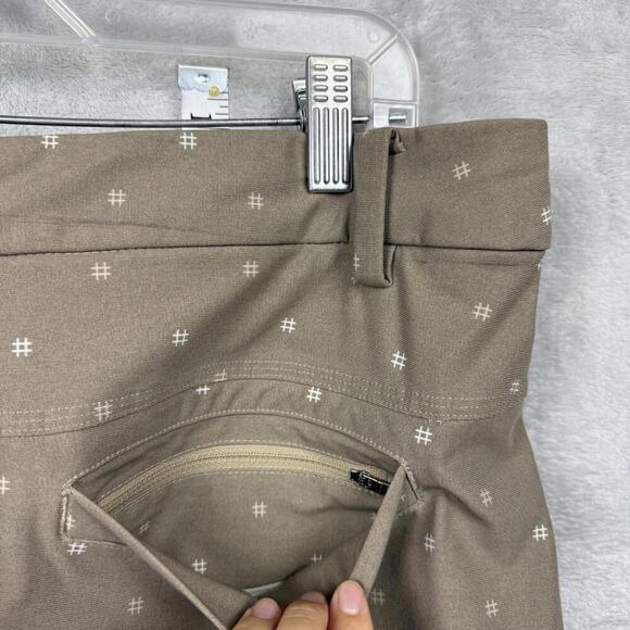 Lululemon Commission Shorts 9” Tan Geo Dot Pattern ABC Men Size 40 Golf Stretch - Picture 9 of 11